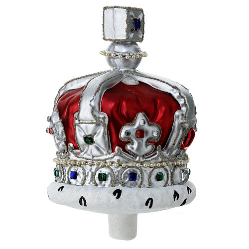 Couronne verre soufflé 20 cm cimier sapin de Noël 3