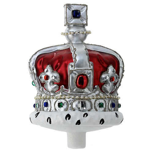 Blown glass crown Christmas tree topper 20 cm 1
