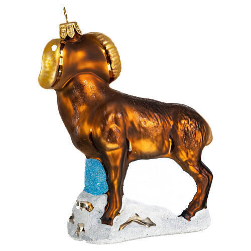 Montone decoro vetro soffiato 10 cm 5