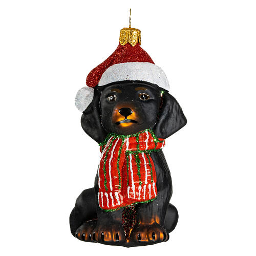 Perro salchicha decoración Navidad 10 cm 1