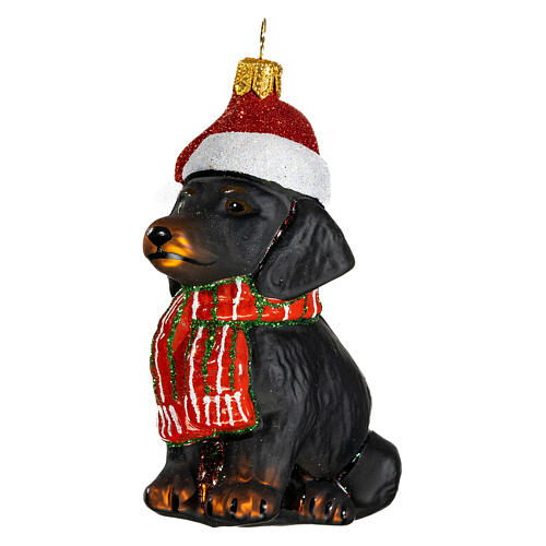 Perro salchicha decoración Navidad 10 cm 3