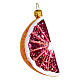 Grapefruit quarter, Christmas tree decoration, blown glass, 4 in s4
