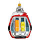 Cable car cabin, Christmas tree decoration, blown glass, 4 in s5