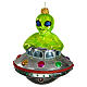 UFO, Christmas tree decoration, blown glass, 4 in s1
