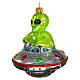 UFO, Christmas tree decoration, blown glass, 4 in s3
