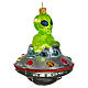 UFO, Christmas tree decoration, blown glass, 4 in s4