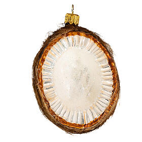 Coconut, Christmas tree decoration, blown glass, 4 in