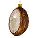 Coco enfeite para árvore de Natal em vidro soprado 10 cm s3