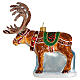 Blown glass Christmas reindeer 15 cm tree decoration s1