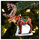 Blown glass Christmas reindeer 15 cm tree decoration s2