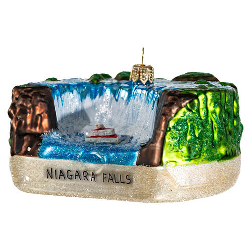 Niagarafälle, Weihnachtsbaumschmuck aus mundgeblasenem Glas, 10 cm 3