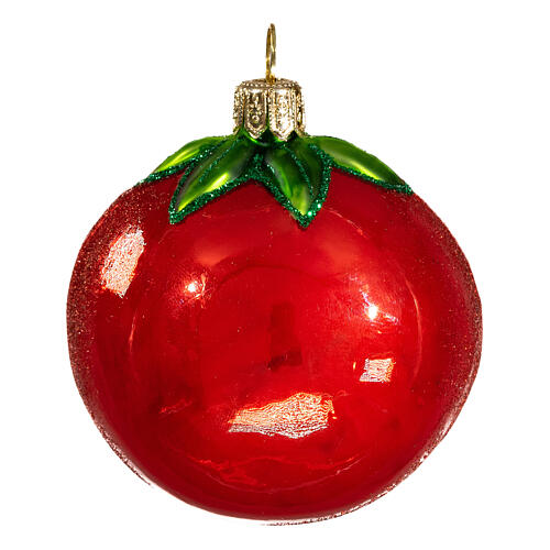 Tomatenhälfte, Weihnachtsbaumschmuck aus mundgeblasenem Glas, 5 cm 5