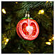 Half tomato, 2 in, blown glass Christmas ornament s2