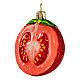 Half tomato, 2 in, blown glass Christmas ornament s3