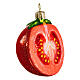 Half tomato, 2 in, blown glass Christmas ornament s4