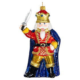 Nutcracker prince, 6 in, blown glass Christmas ornament