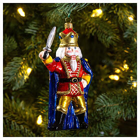 Nutcracker prince, 6 in, blown glass Christmas ornament