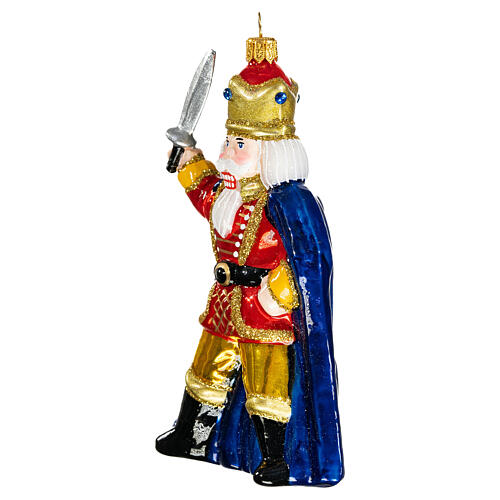 Nutcracker prince, 6 in, blown glass Christmas ornament 3