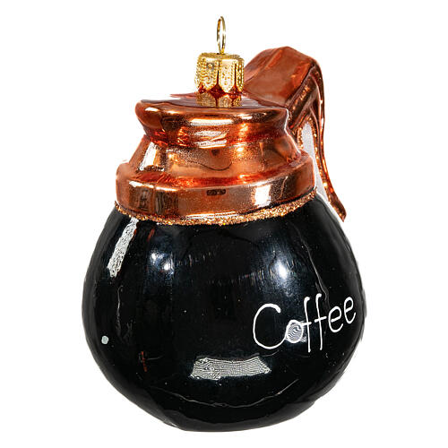 Coffee pot, 4 in, blown glass Christmas ornament 4