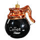 Coffee pot, 4 in, blown glass Christmas ornament s1