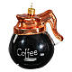Coffee pot blown glass Christmas ornament 10 cm s1