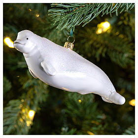 Ballena Beluga decoración Árbol de Navidad 5 cm vidrio soplado