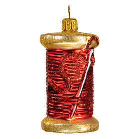 Sewing thread, 2 in, blown glass Christmas ornament