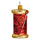 Sewing thread, 2 in, blown glass Christmas ornament s1