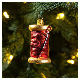 Filo per cucire 5 cm Albero di Natale vetro soffiato