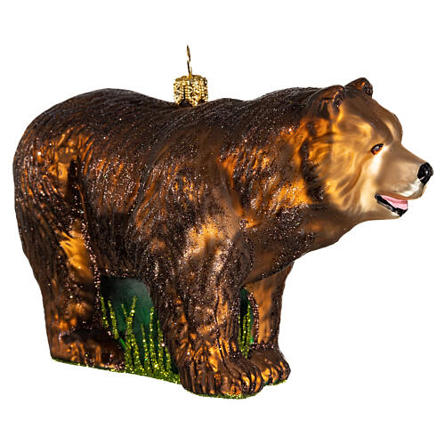 Marsican brown bear, 4 in, blown glass Christmas ornament 4