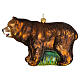 Marsican brown bear, 4 in, blown glass Christmas ornament s1