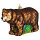 Marsican brown bear, 4 in, blown glass Christmas ornament s3