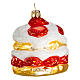 Strawberry pastry, 2 in, blown glass Christmas ornament s1