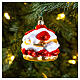 Strawberry pastry, 2 in, blown glass Christmas ornament s2