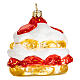 Strawberry pastry, 2 in, blown glass Christmas ornament s3