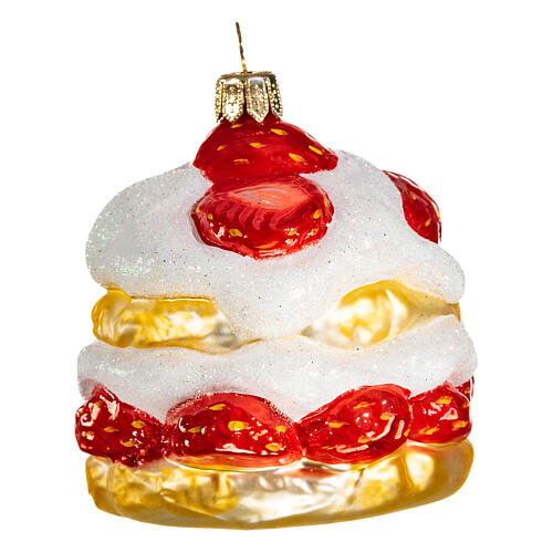 Pasticcino alla fragola 5 cm vetro soffiato decoro 1