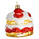 Strawberry pastry blown glass decoration 5 cm s1