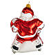 Santa Claus hockey 10 cm blown glass Christmas tree decoration s5