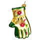 Gardening gloves, 4 in, Christmas tree ornament, blown glass s1