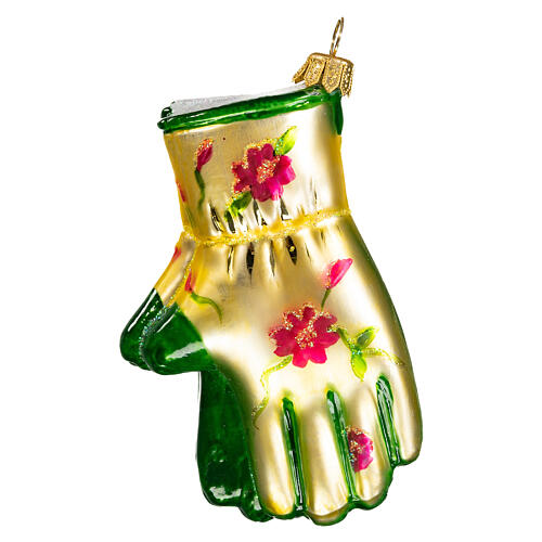 Guantes de jardinería Árbol de Navidad vidrio soplado decoración 10 cm 1