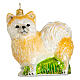 Long hair Chihuahua, 4 in, Christmas tree ornament, blown glass s1