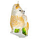 Long hair Chihuahua, 4 in, Christmas tree ornament, blown glass s3