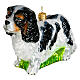 Cavalier King Charles Spaniel, 4 in, Christmas tree ornament, blown glass s3