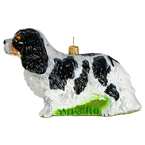Cavalier King cane 10 cm decoro vetro soffiato Albero di Natale 1