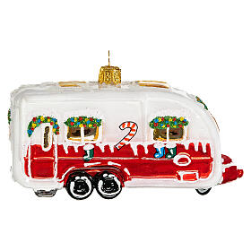 Christmas caravan, 2 in, Christmas tree ornament, blown glass
