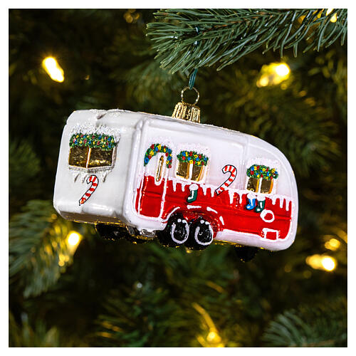 Caravana navideña decoración Árbol de Navidad 5 cm vidrio soplado 2