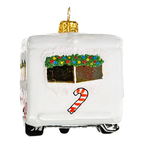 Caravane de Noël 5 cm décoration sapin de Noël verre soufflé 5