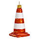 Traffic cone, 4 in, Christmas tree ornament, blown glass s3