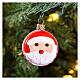 Santa macaron, 2 in, Christmas tree ornament, blown glass s2