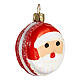 Santa macaron, 2 in, Christmas tree ornament, blown glass s4